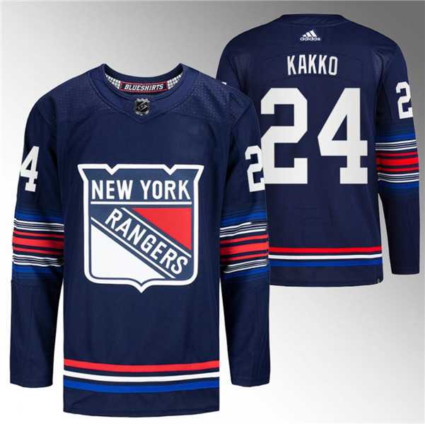 Mens New York Rangers #24 Kaapo Kakko Navy Stitched Jersey Dzhi->new york rangers->NHL Jersey